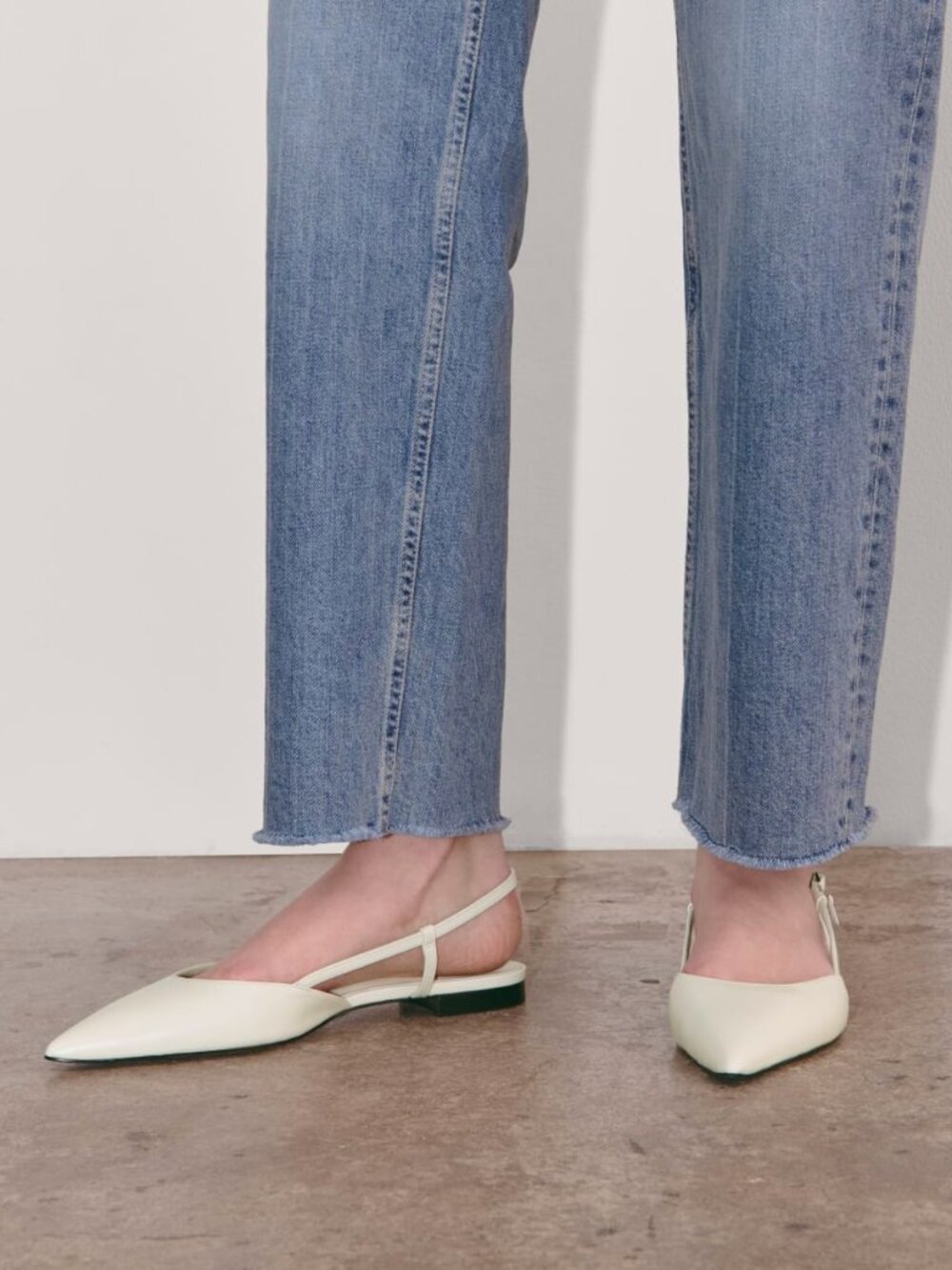 NEW Everlane The Studio Slingback Flat Canvas Size 7